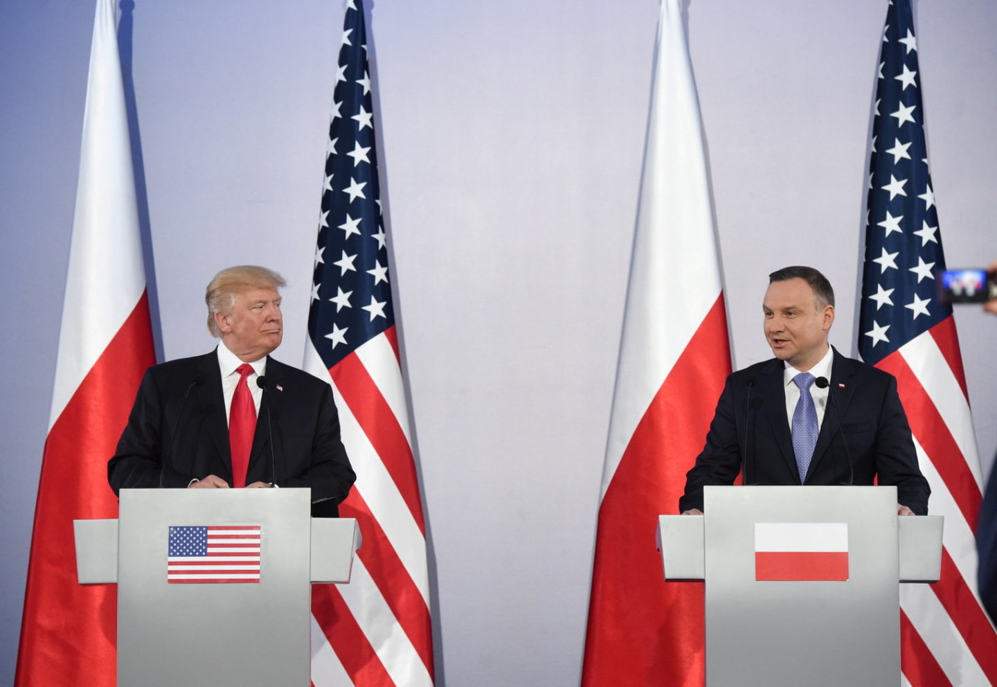 Political meeting of two leader - Donald Trump and Andrzej Duda.